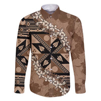 Bula Fiji Plumeria Tagimoucia Salusalu Mocha Family Matching Mermaid Dress and Hawaiian Shirt Kaiviti Masi - Polynesian Pride