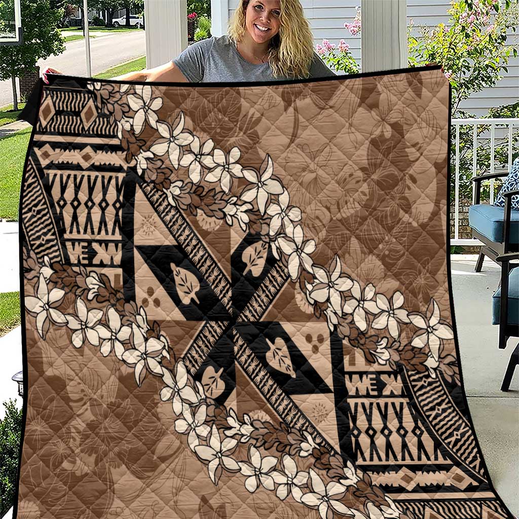 Bula Fiji Plumeria Tagimoucia Salusalu Mocha Quilt Kaiviti Masi - Polynesian Pride
