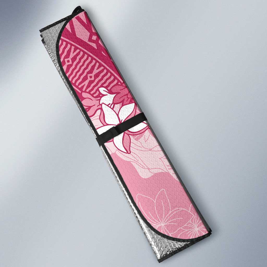 Bula Fiji Plumeria Tagimoucia Salusalu Pink Auto Sun Shade Kaiviti Masi - Polynesian Pride