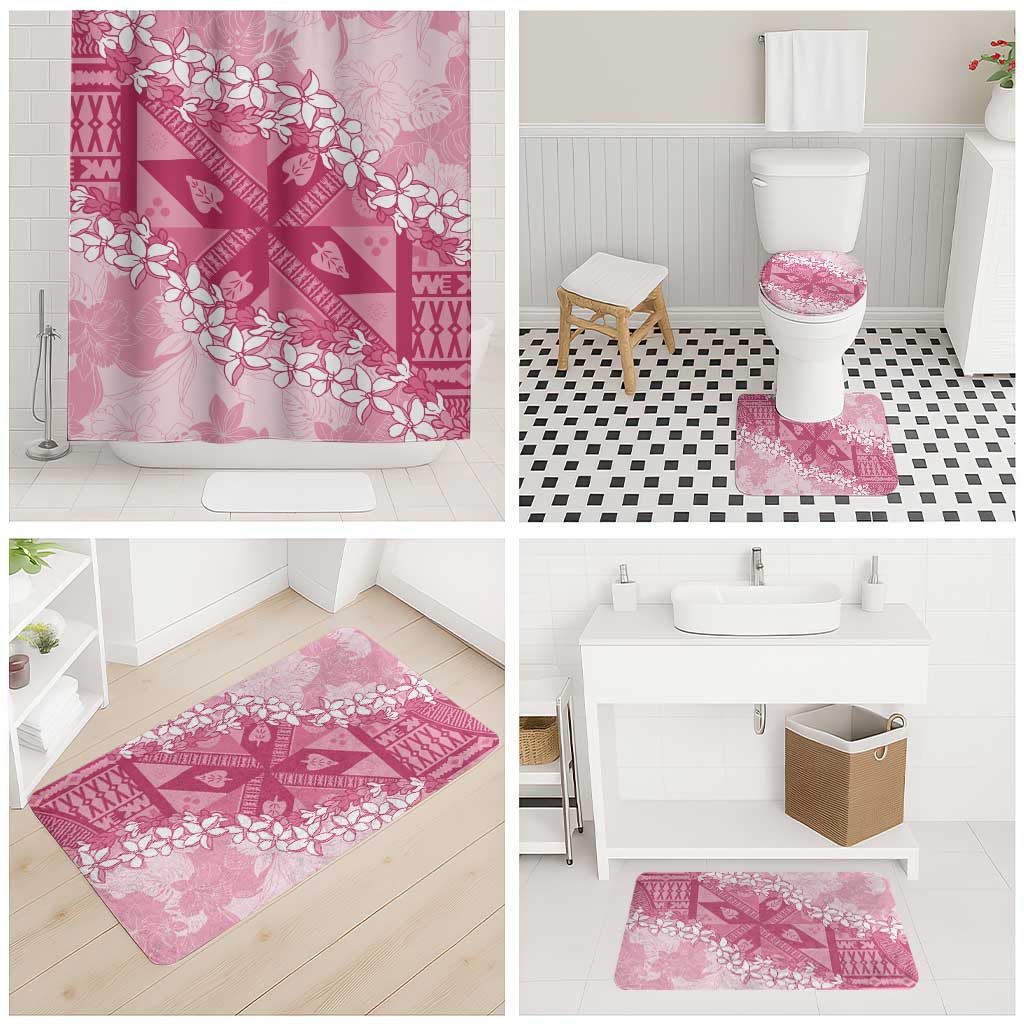 Bula Fiji Plumeria Tagimoucia Salusalu Pink Bathroom Set Kaiviti Masi - Polynesian Pride