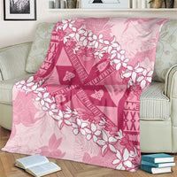 Bula Fiji Plumeria Tagimoucia Salusalu Pink Blanket Kaiviti Masi - Polynesian Pride