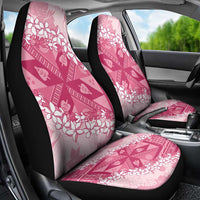 Bula Fiji Plumeria Tagimoucia Salusalu Pink Car Seat Cover Kaiviti Masi - Polynesian Pride