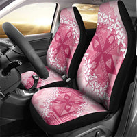 Bula Fiji Plumeria Tagimoucia Salusalu Pink Car Seat Cover Kaiviti Masi - Polynesian Pride