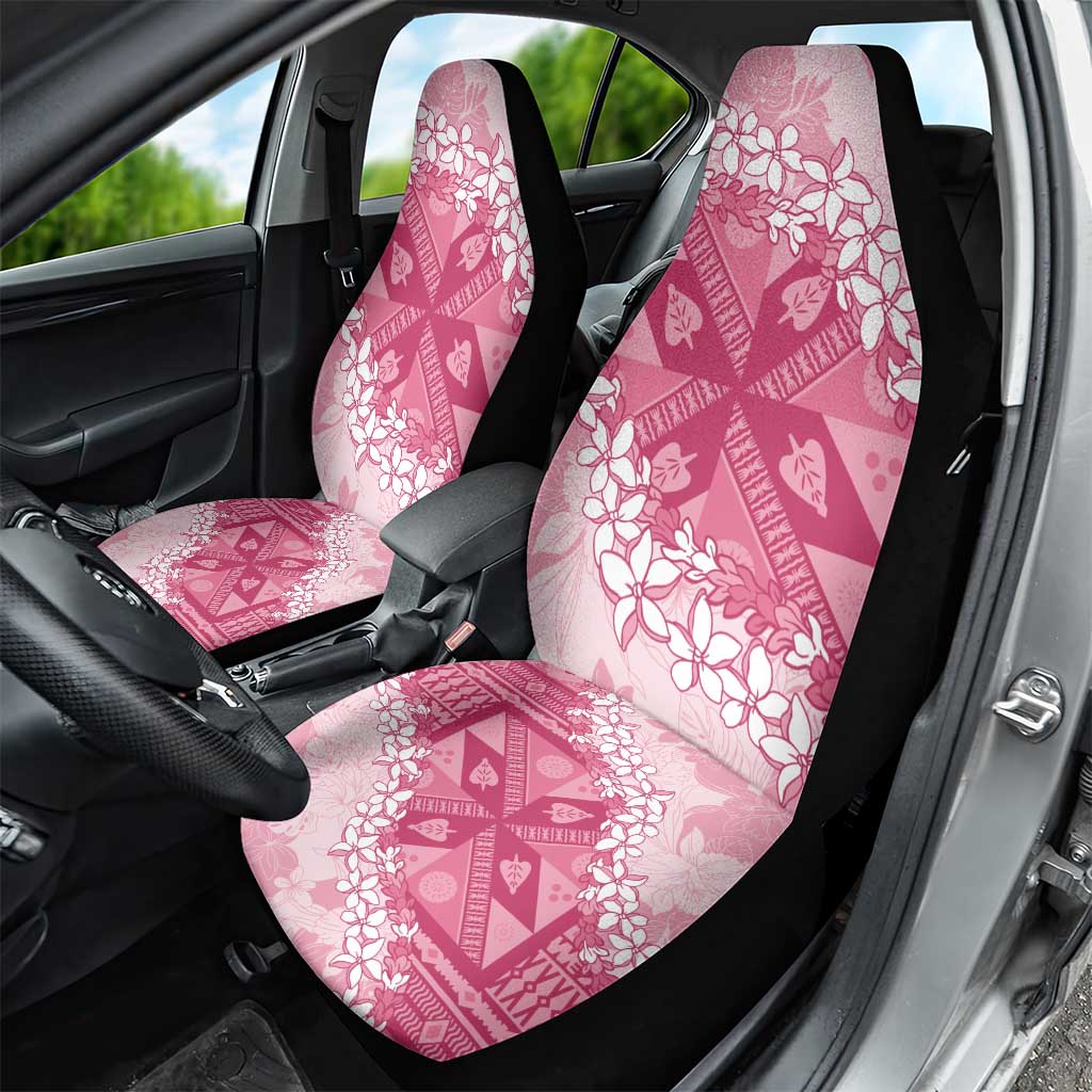 Bula Fiji Plumeria Tagimoucia Salusalu Pink Car Seat Cover Kaiviti Masi - Polynesian Pride