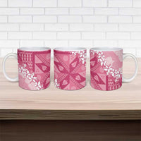 Bula Fiji Plumeria Tagimoucia Salusalu Pink Ceramic Mug Kaiviti Masi - Polynesian Pride