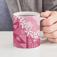 Bula Fiji Plumeria Tagimoucia Salusalu Pink Ceramic Mug Kaiviti Masi - Polynesian Pride