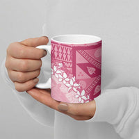 Bula Fiji Plumeria Tagimoucia Salusalu Pink Ceramic Mug Kaiviti Masi - Polynesian Pride
