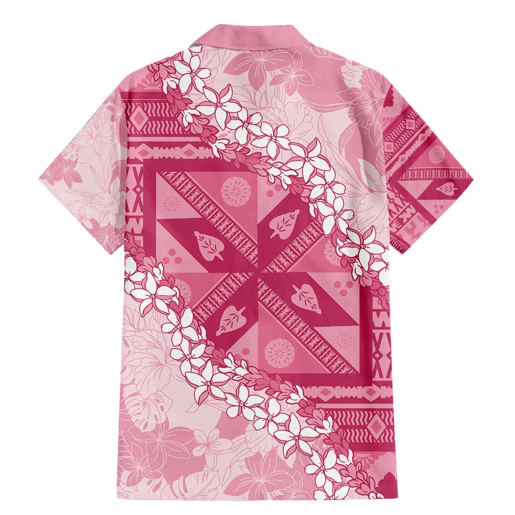 Bula Fiji Plumeria Tagimoucia Salusalu Pink Family Matching Mermaid Dress and Hawaiian Shirt Kaiviti Masi - Polynesian Pride