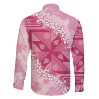 Bula Fiji Plumeria Tagimoucia Salusalu Pink Family Matching Summer Maxi Dress and Hawaiian Shirt Kaiviti Masi - Polynesian Pride