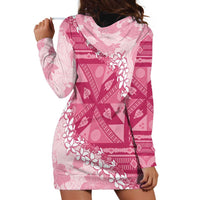 Bula Fiji Plumeria Tagimoucia Salusalu Pink Hoodie Dress Kaiviti Masi - Polynesian Pride