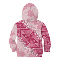 Bula Fiji Plumeria Tagimoucia Salusalu Pink Kid Hoodie Kaiviti Masi - Polynesian Pride