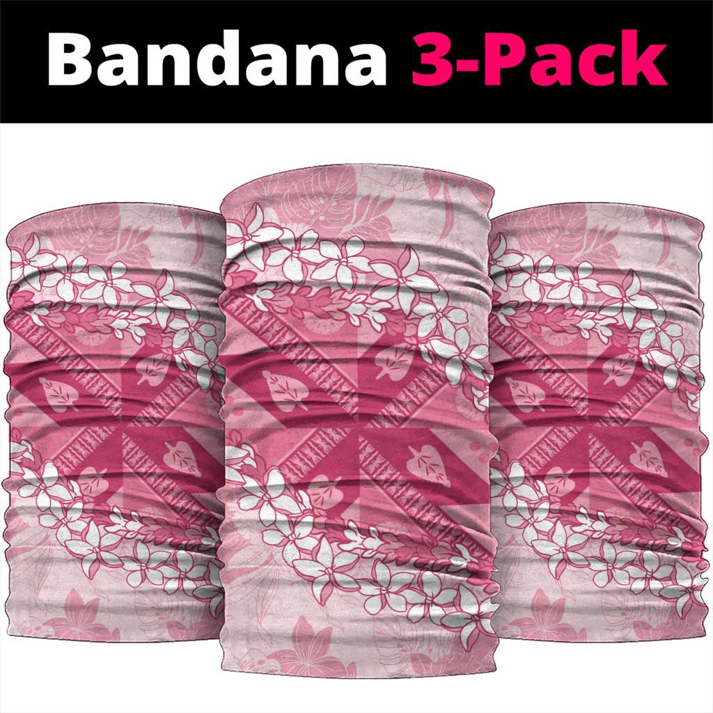 Bula Fiji Plumeria Tagimoucia Salusalu Pink Neck Gaiter Kaiviti Masi - Polynesian Pride