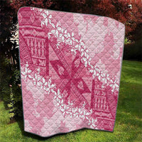 Bula Fiji Plumeria Tagimoucia Salusalu Pink Quilt Kaiviti Masi - Polynesian Pride
