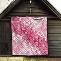 Bula Fiji Plumeria Tagimoucia Salusalu Pink Quilt Kaiviti Masi - Polynesian Pride