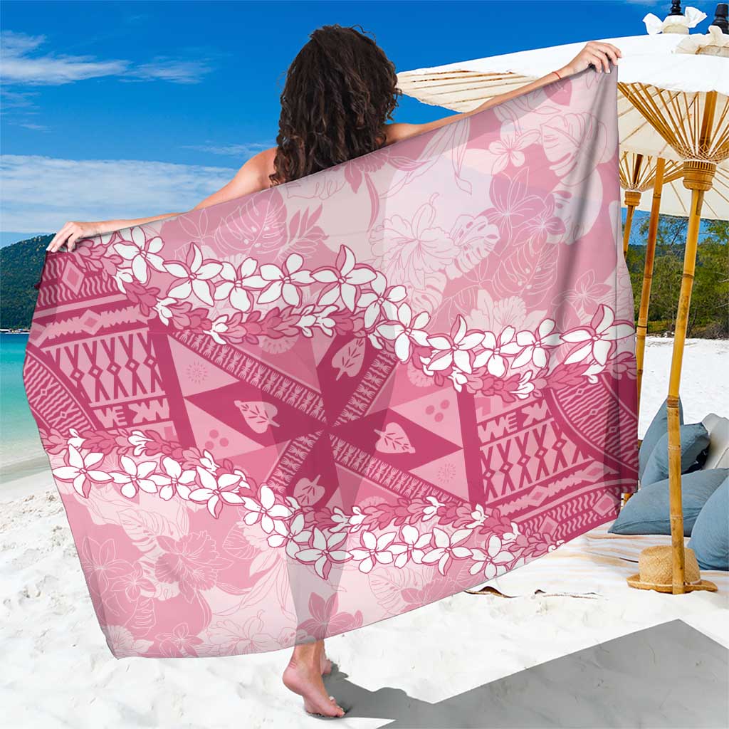 Bula Fiji Plumeria Tagimoucia Salusalu Pink Sarong Kaiviti Masi - Polynesian Pride