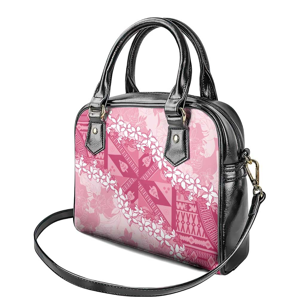 Bula Fiji Plumeria Tagimoucia Salusalu Pink Shoulder Handbag Kaiviti Masi - Polynesian Pride