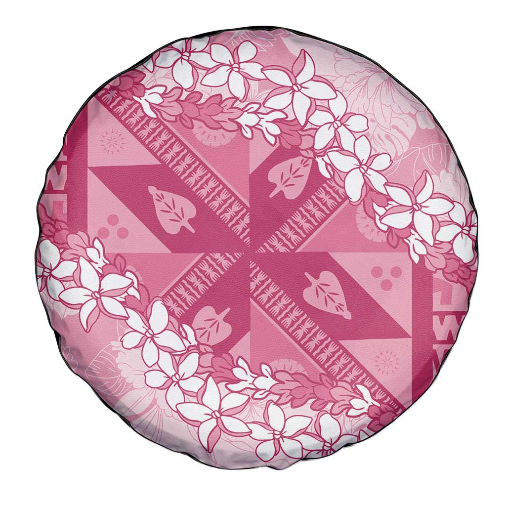 Bula Fiji Plumeria Tagimoucia Salusalu Pink Spare Tire Cover Kaiviti Masi - Polynesian Pride
