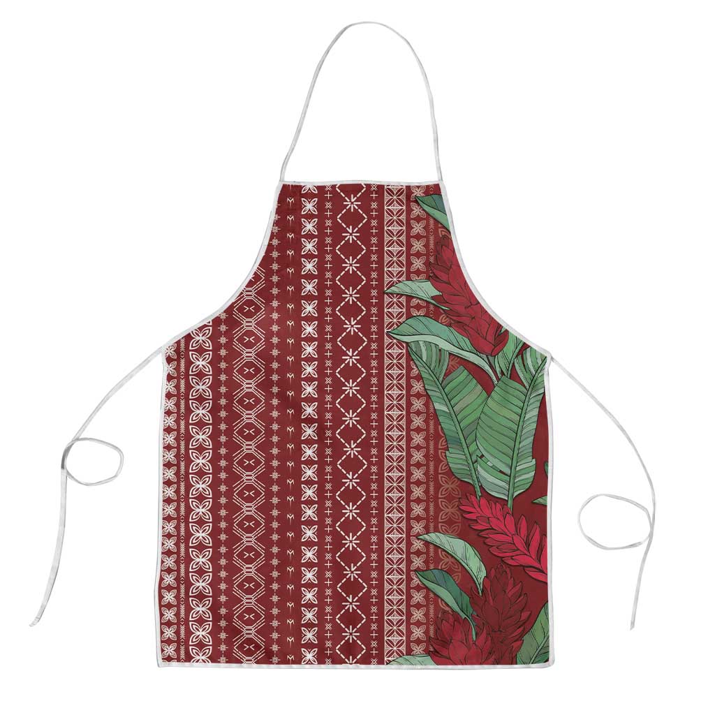 Women's Day Samoa Malu Tattoo Inspired Mix Teuila Apron Scarlet