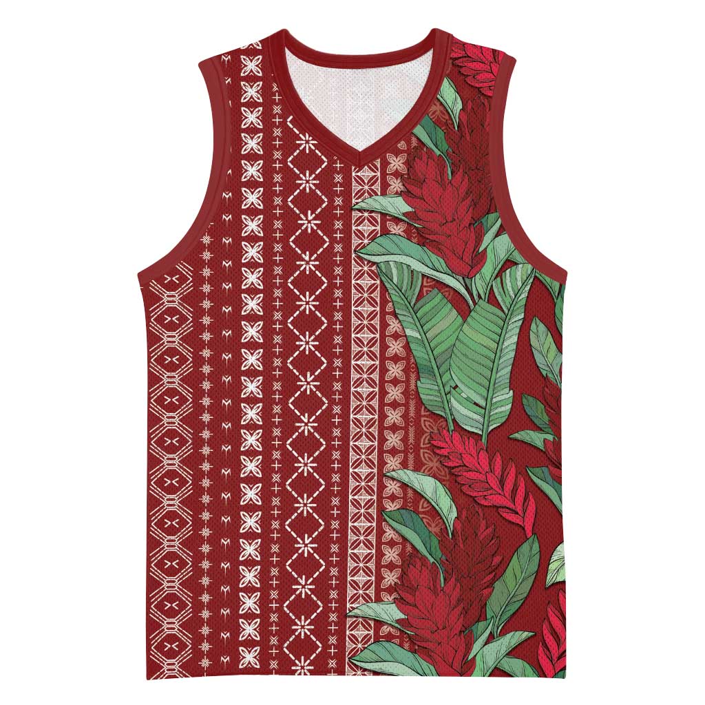 Women's Day Samoa Malu Tattoo Inspired Mix Teuila Basketball Jersey Scarlet LT7 Unisex Scarlet - Polynesian Pride