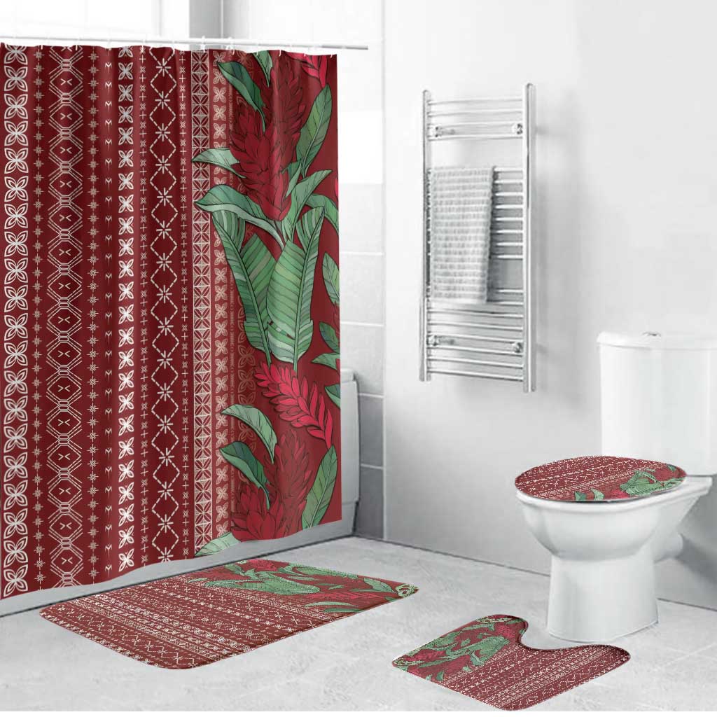 Women's Day Samoa Malu Tattoo Inspired Mix Teuila Bathroom Set Scarlet