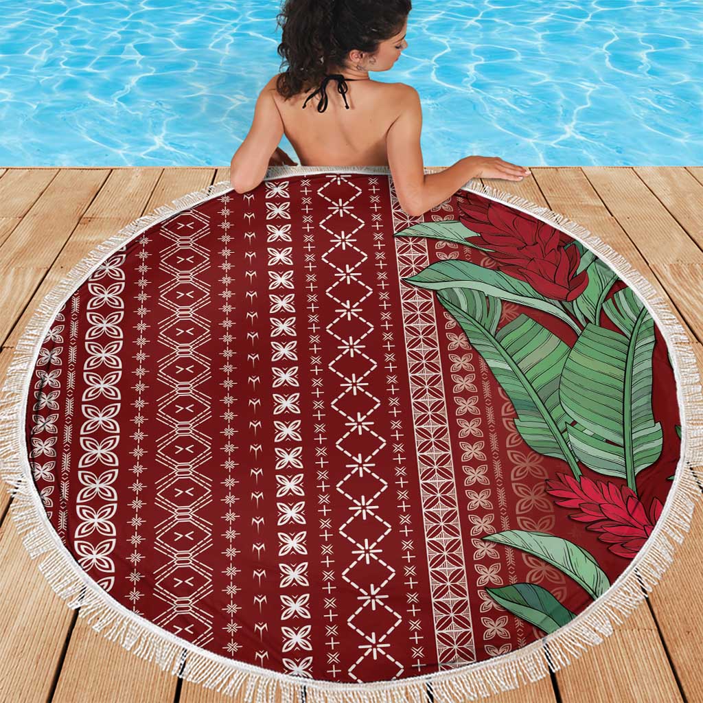 Women's Day Samoa Malu Tattoo Inspired Mix Teuila Beach Blanket Scarlet