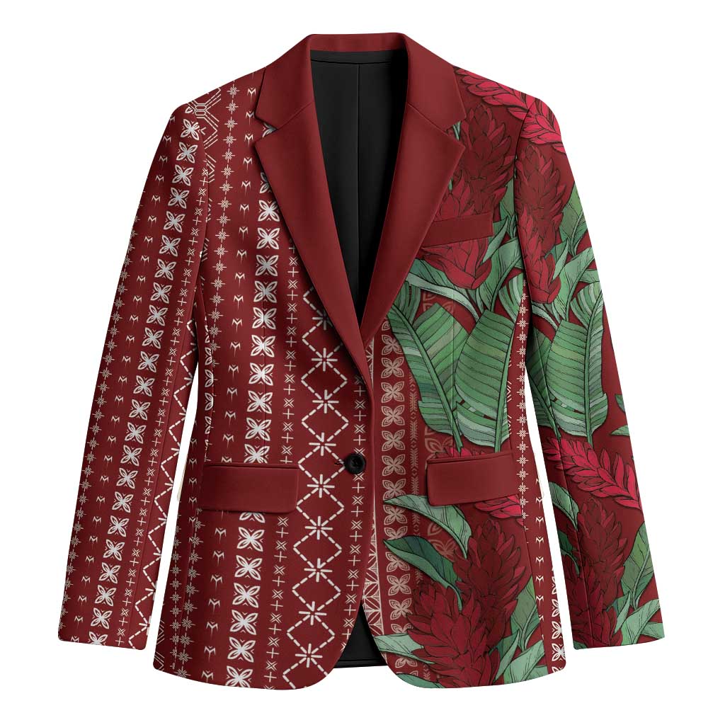 Women's Day Samoa Malu Tattoo Inspired Mix Teuila Blazer Scarlet