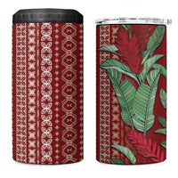 Women's Day Samoa Malu Tattoo Inspired Mix Teuila 4 in 1 Can Cooler Tumbler Scarlet