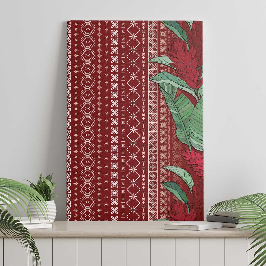 Women's Day Samoa Malu Tattoo Inspired Mix Teuila Canvas Wall Art Scarlet