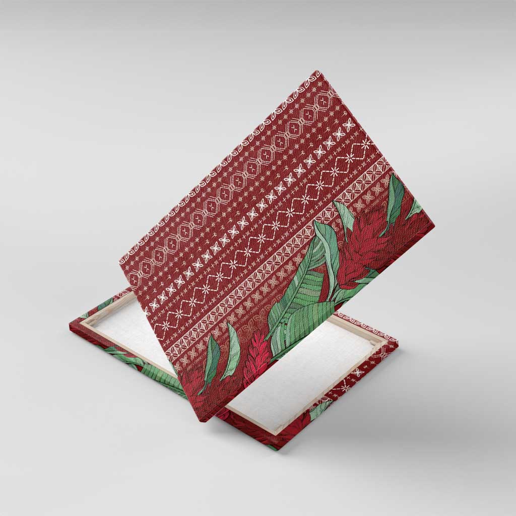 Women's Day Samoa Malu Tattoo Inspired Mix Teuila Canvas Wall Art Scarlet