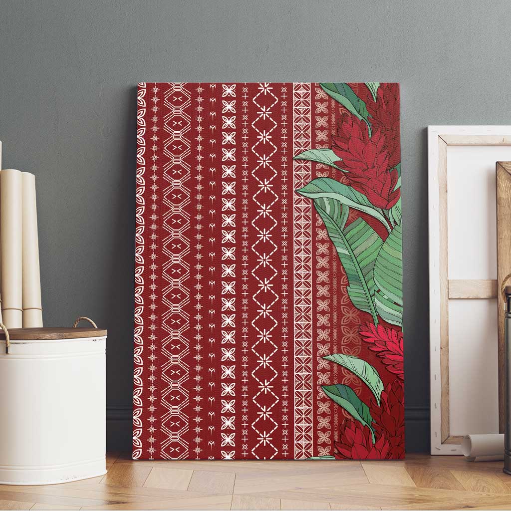 Women's Day Samoa Malu Tattoo Inspired Mix Teuila Canvas Wall Art Scarlet