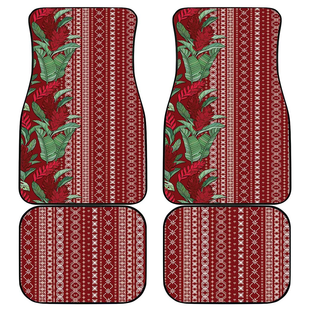 Women's Day Samoa Malu Tattoo Inspired Mix Teuila Car Mats Scarlet