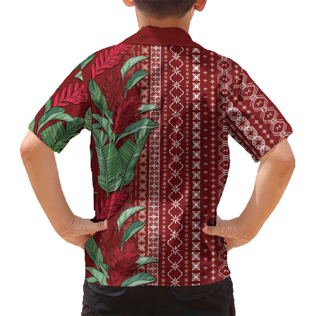 Women's Day Samoa Malu Tattoo Inspired Mix Teuila Family Matching Puletasi and Hawaiian Shirt Scarlet LT7 - Polynesian Pride