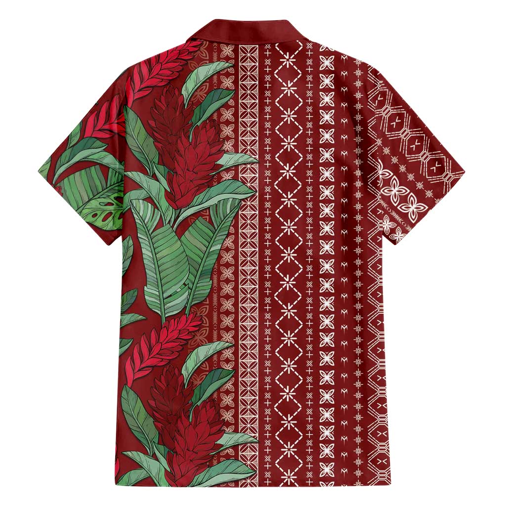 Women's Day Samoa Malu Tattoo Inspired Mix Teuila Family Matching Short Sleeve Bodycon Dress and Hawaiian Shirt Scarlet LT7 - Polynesian Pride