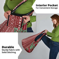 Women's Day Samoa Malu Tattoo Inspired Mix Teuila Grocery Bag Scarlet