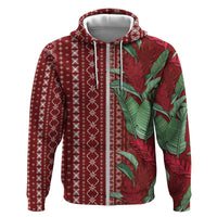 Women's Day Samoa Malu Tattoo Inspired Mix Teuila Hoodie Scarlet LT7 Zip Hoodie Scarlet - Polynesian Pride