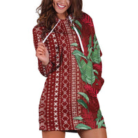 Women's Day Samoa Malu Tattoo Inspired Mix Teuila Hoodie Dress Scarlet