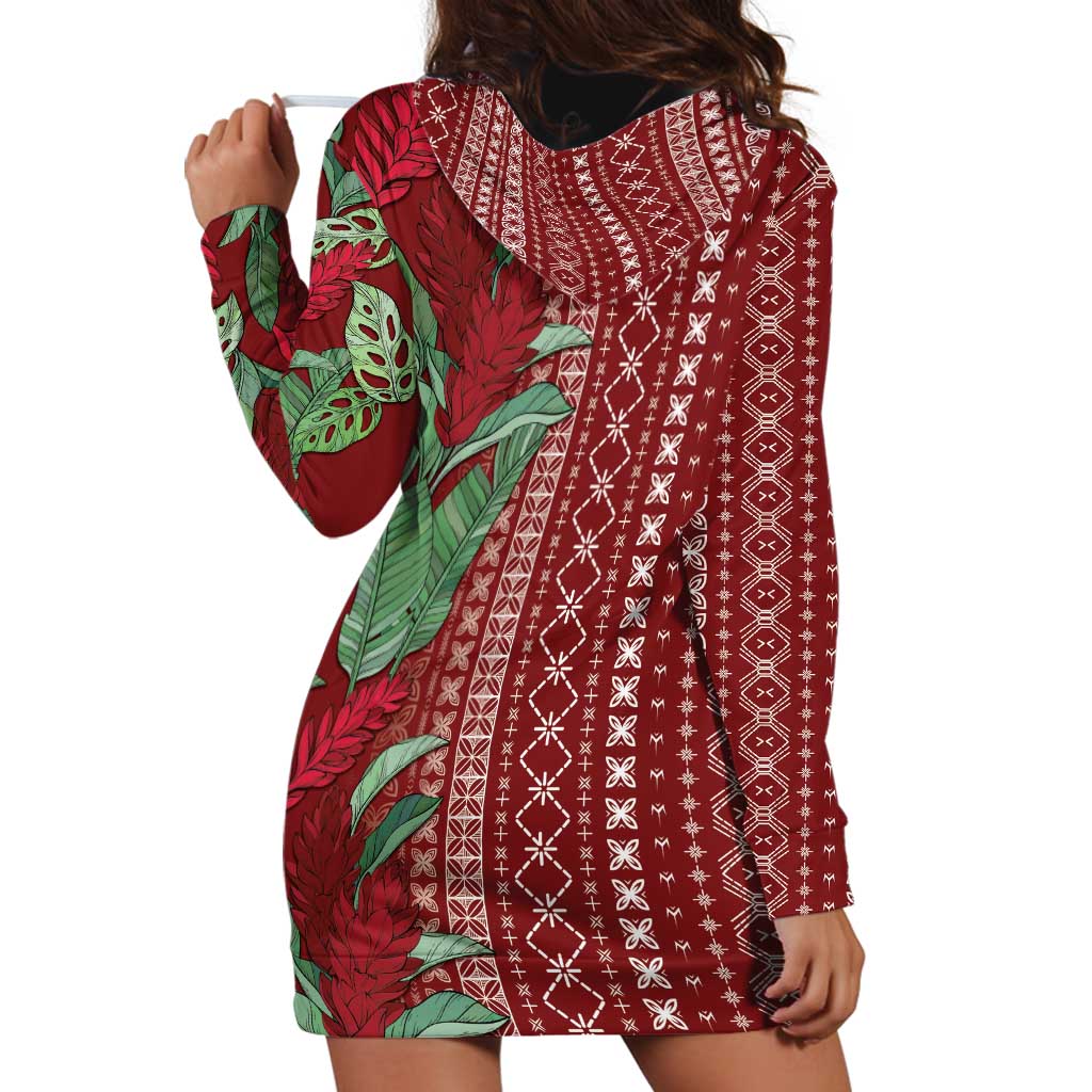 Women's Day Samoa Malu Tattoo Inspired Mix Teuila Hoodie Dress Scarlet