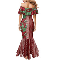 Women's Day Samoa Malu Tattoo Inspired Mix Teuila Mermaid Dress Scarlet