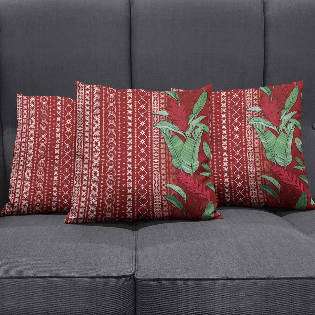 Women's Day Samoa Malu Tattoo Inspired Mix Teuila Pillow Cover Scarlet