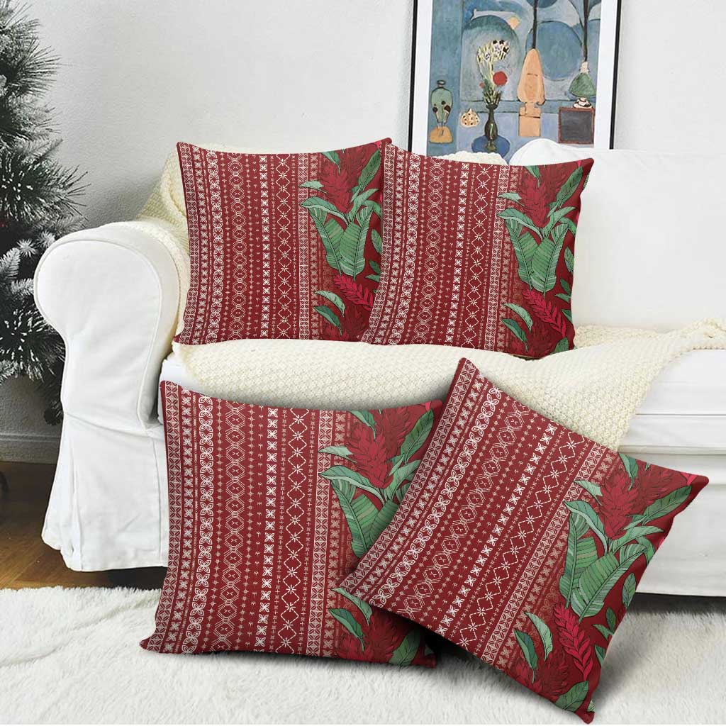 Women's Day Samoa Malu Tattoo Inspired Mix Teuila Pillow Cover Scarlet
