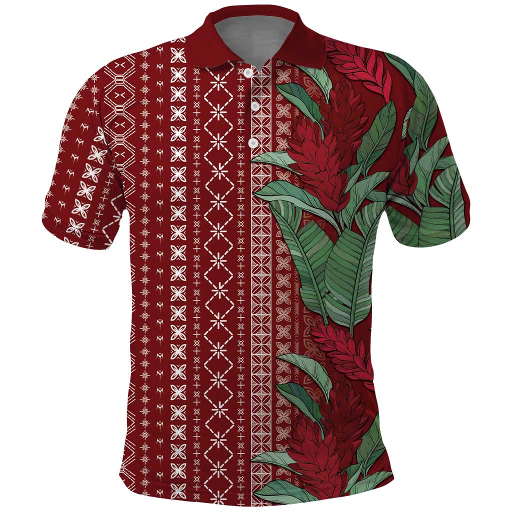 Women's Day Samoa Malu Tattoo Inspired Mix Teuila Polo Shirt Scarlet LT7 Scarlet - Polynesian Pride