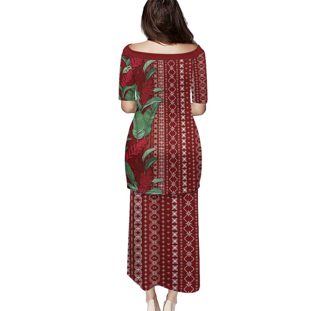 Women's Day Samoa Malu Tattoo Inspired Mix Teuila Puletasi Scarlet