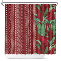 Women's Day Samoa Malu Tattoo Inspired Mix Teuila Shower Curtain Scarlet