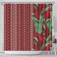 Women's Day Samoa Malu Tattoo Inspired Mix Teuila Shower Curtain Scarlet