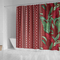Women's Day Samoa Malu Tattoo Inspired Mix Teuila Shower Curtain Scarlet