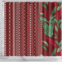 Women's Day Samoa Malu Tattoo Inspired Mix Teuila Shower Curtain Scarlet
