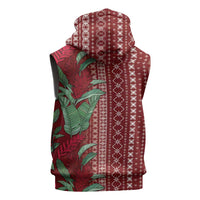 Women's Day Samoa Malu Tattoo Inspired Mix Teuila Sleeveless Hoodie Scarlet LT7 - Polynesian Pride