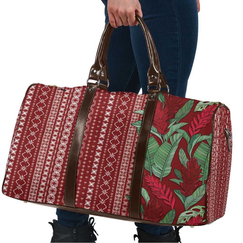 Women's Day Samoa Malu Tattoo Inspired Mix Teuila Travel Bag Scarlet