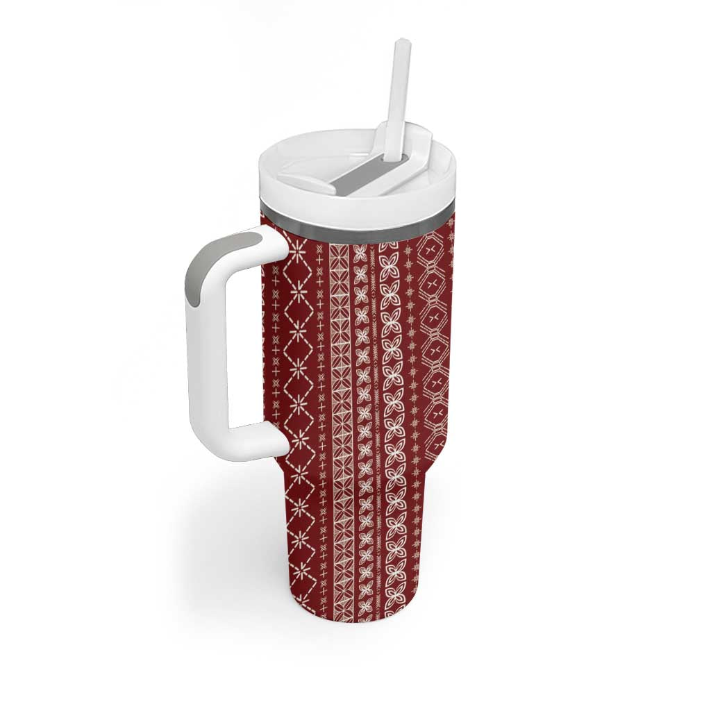 Women's Day Samoa Malu Tattoo Inspired Mix Teuila Tumbler With Handle Scarlet LT7 - Polynesian Pride