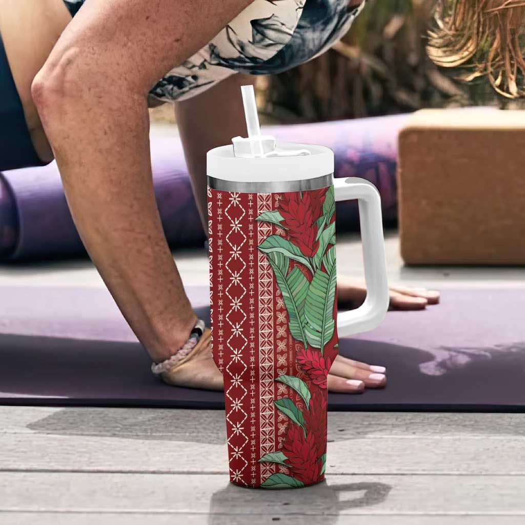 Women's Day Samoa Malu Tattoo Inspired Mix Teuila Tumbler With Handle Scarlet LT7 - Polynesian Pride